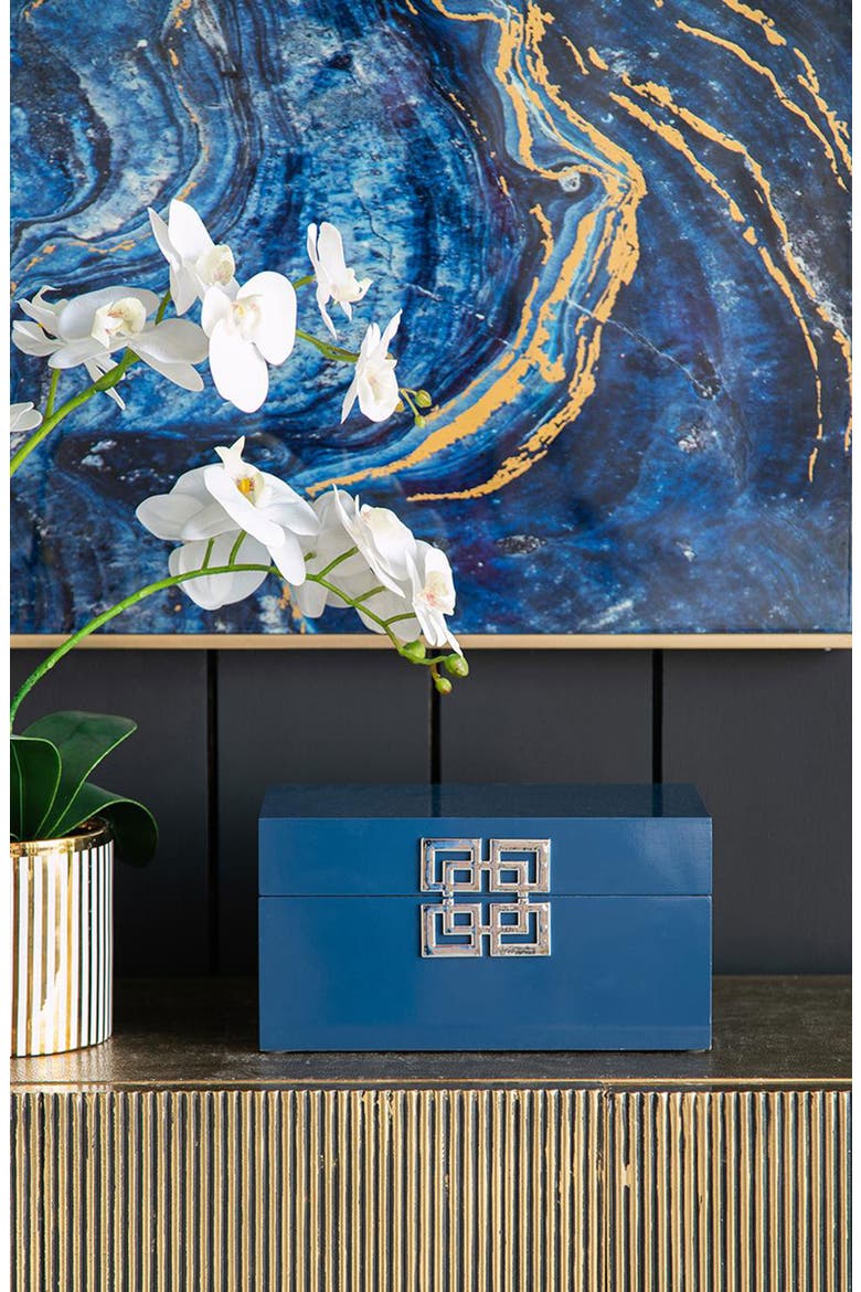 Set of 2 Decorative Boxes, Alternate, color, BLUE