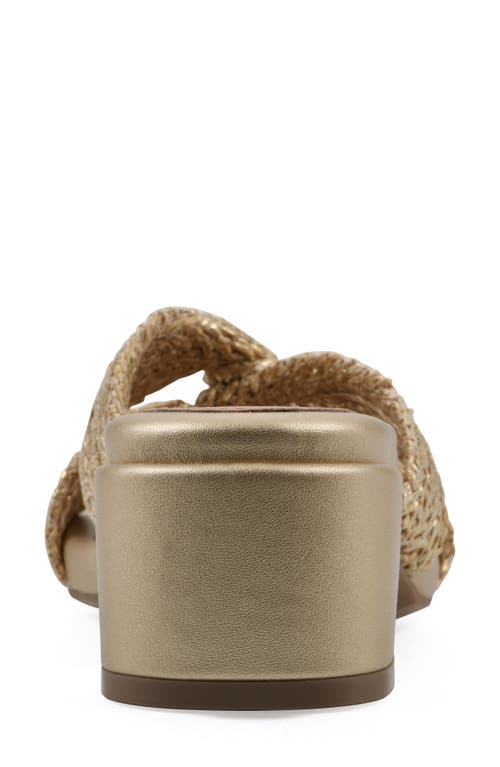 Cliffs By White Mountain Mills Block Heel Sandal In Gold