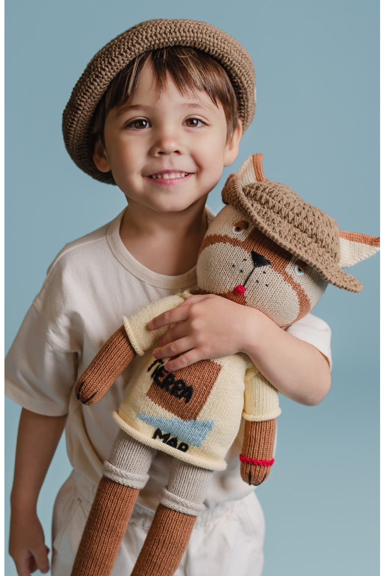 Jude the Dude Cotton Stuffed Animal & Hat Set, Alternate, color, ALMOND