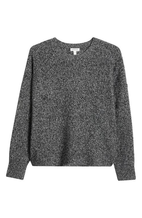 Nordstrom Crewneck Sweater In Black- Ivory Marl
