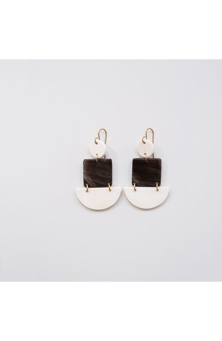Maadili Collective Half Circle Square Earrings, Main, color, Black + White