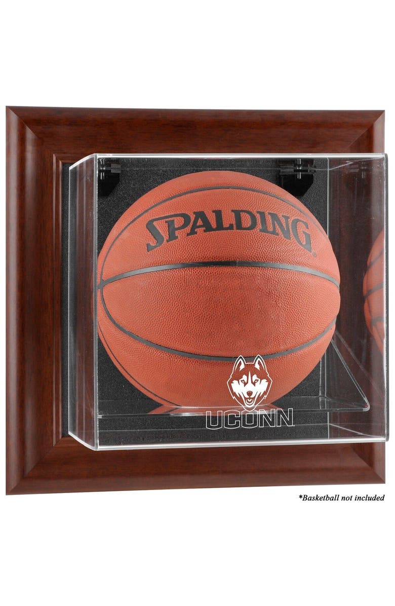 FANATICS AUTHENTIC UConn Huskies Brown Framed Wall-Mountable Basketball Display Case, Main, color, 