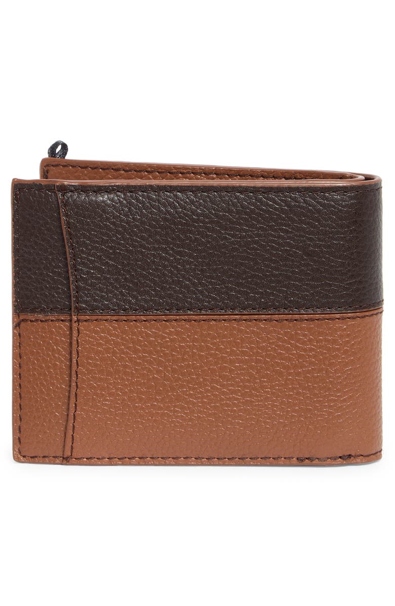 Johnston & Murphy Two-Tone Leather RFID Bifold Wallet, Alternate, color, Brown Tan