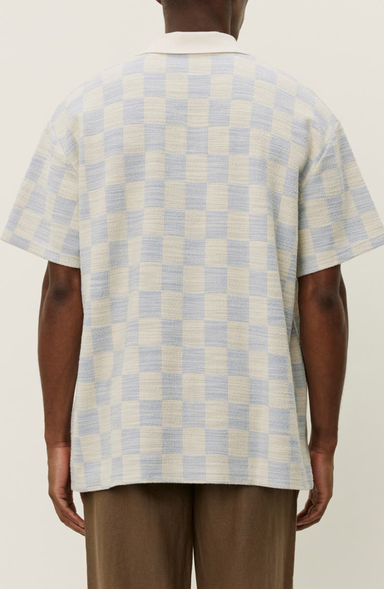 Les Deux Branson Check Jacquard Jersey Polo, Alternate, color, Ivory