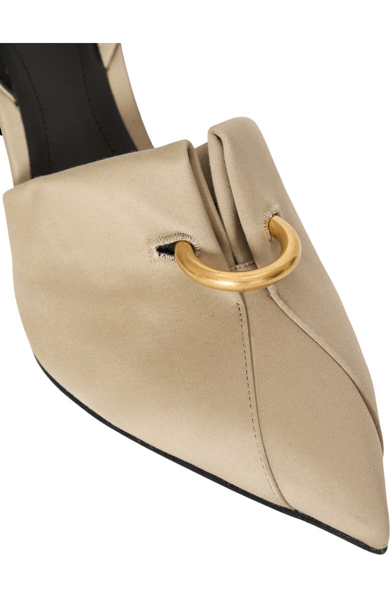 Balmain Cotton gabardine slingbacks with piercing, Alternate, color, Beige