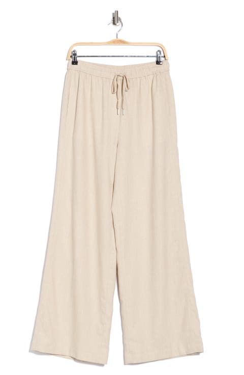 Free Flow Linen Blend Drawstring Pants
