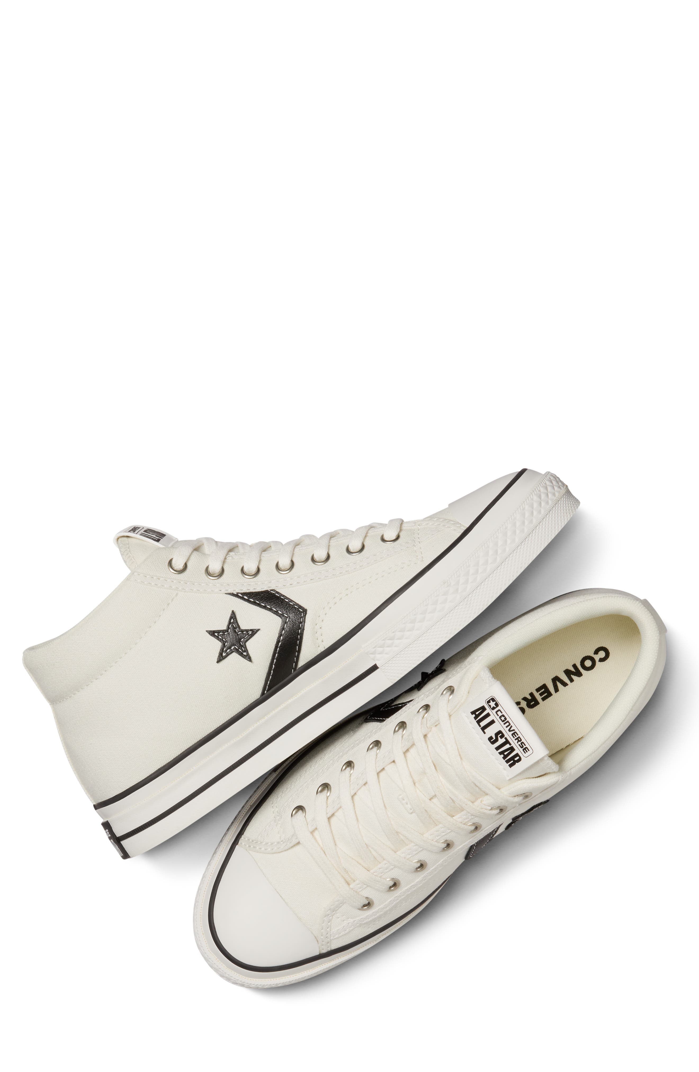 Converse All Star<sup>®</sup> Star Player 76 Mid Top Sneaker, Alternate, color, Vintage White/ Black/ Egret
