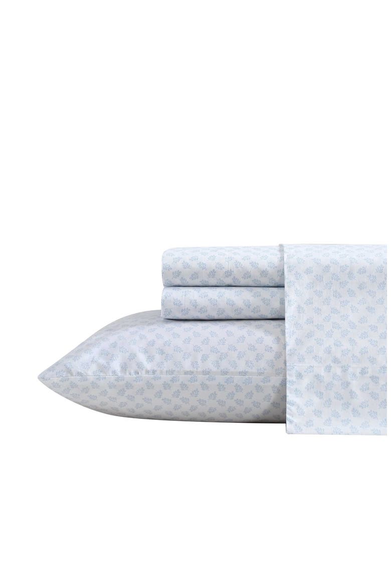 Breezy Bloom 200 Thread Count Cotton Percale Sheet Set, Main, color, WHITE/ BREEZY BLOOM