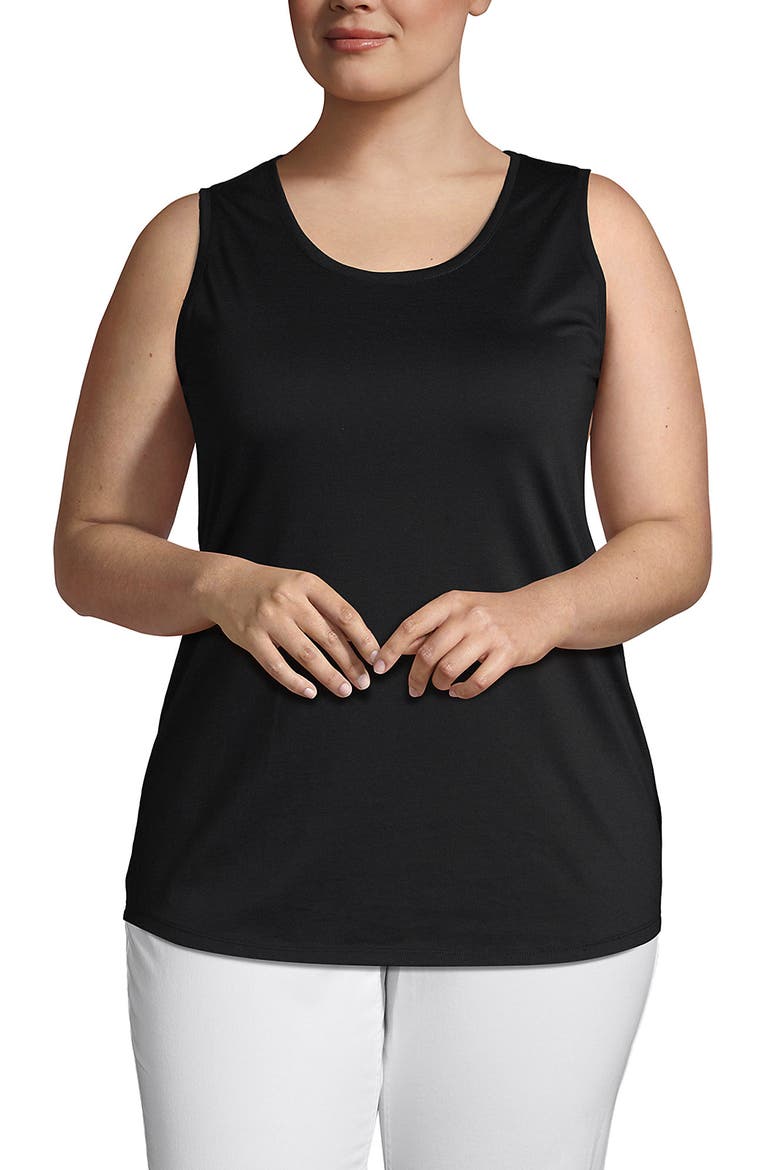 Supima Cotton Tunic Tank Top, Alternate, color, Black