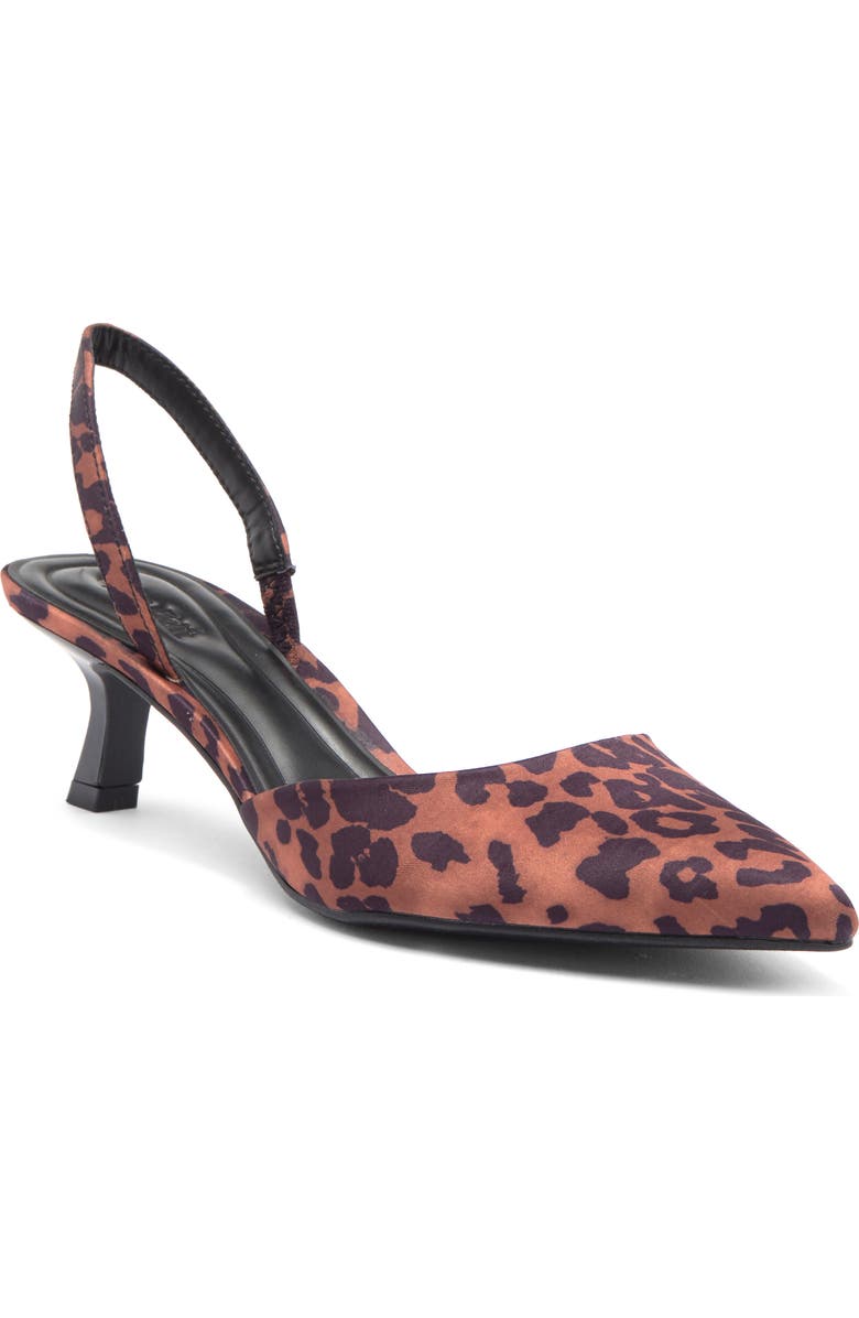 Open Edit Cammie Kitten Heel Slingback Pump, Main, color, Tan Leopard