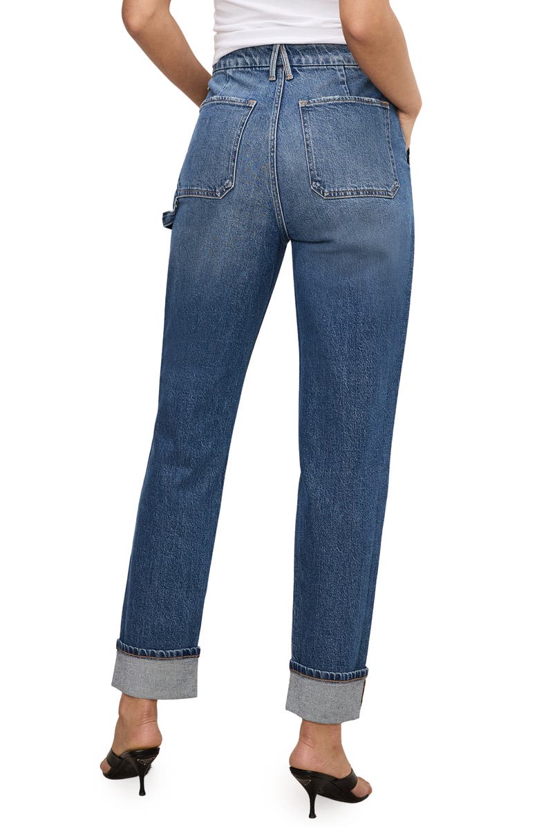 Good American High Waist Straight Leg Carpenter Jeans, Alternate, color,