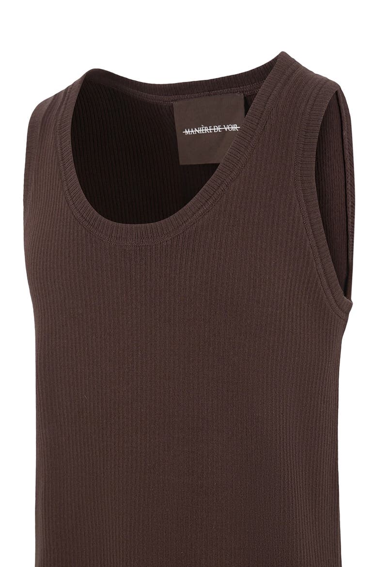 Justin Ribbed Cotton Vest, Alternate, color, Brown