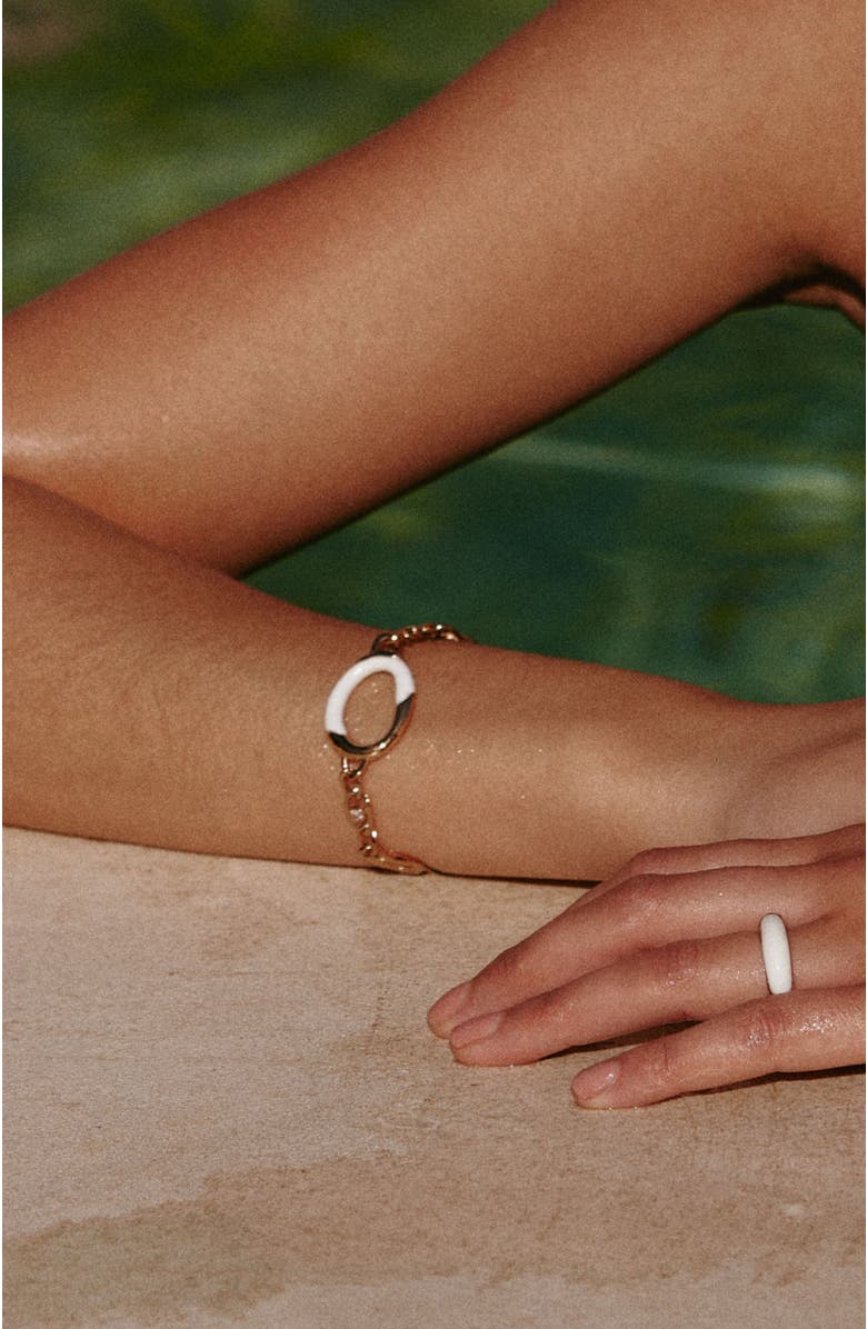 RC RETRO CHIC Time Ripples Barcelet, Alternate, color, White & Gold