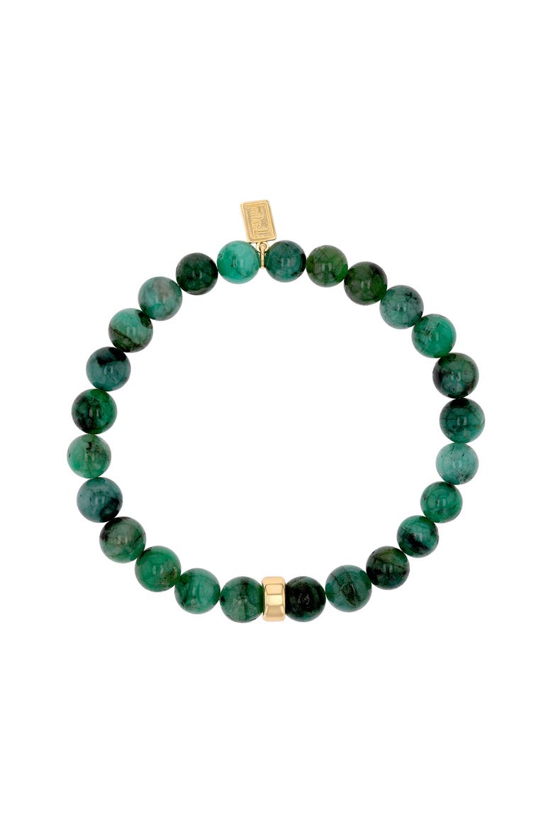 Mr Lowe Bead Bracelet with Plain Rondelle, Alternate, color, Emerald / 14kt Gold