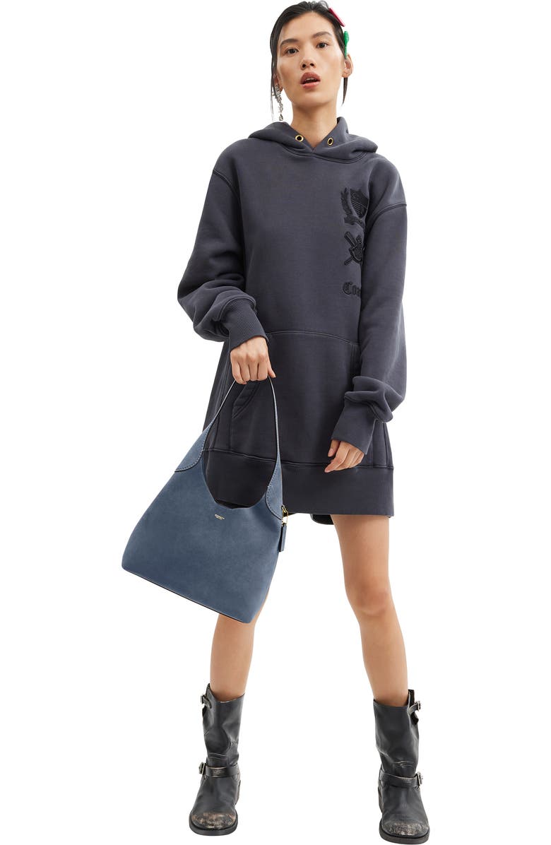 COACH Brooklyn 28 Suede Shoulder Bag, Alternate, color, Light Denim