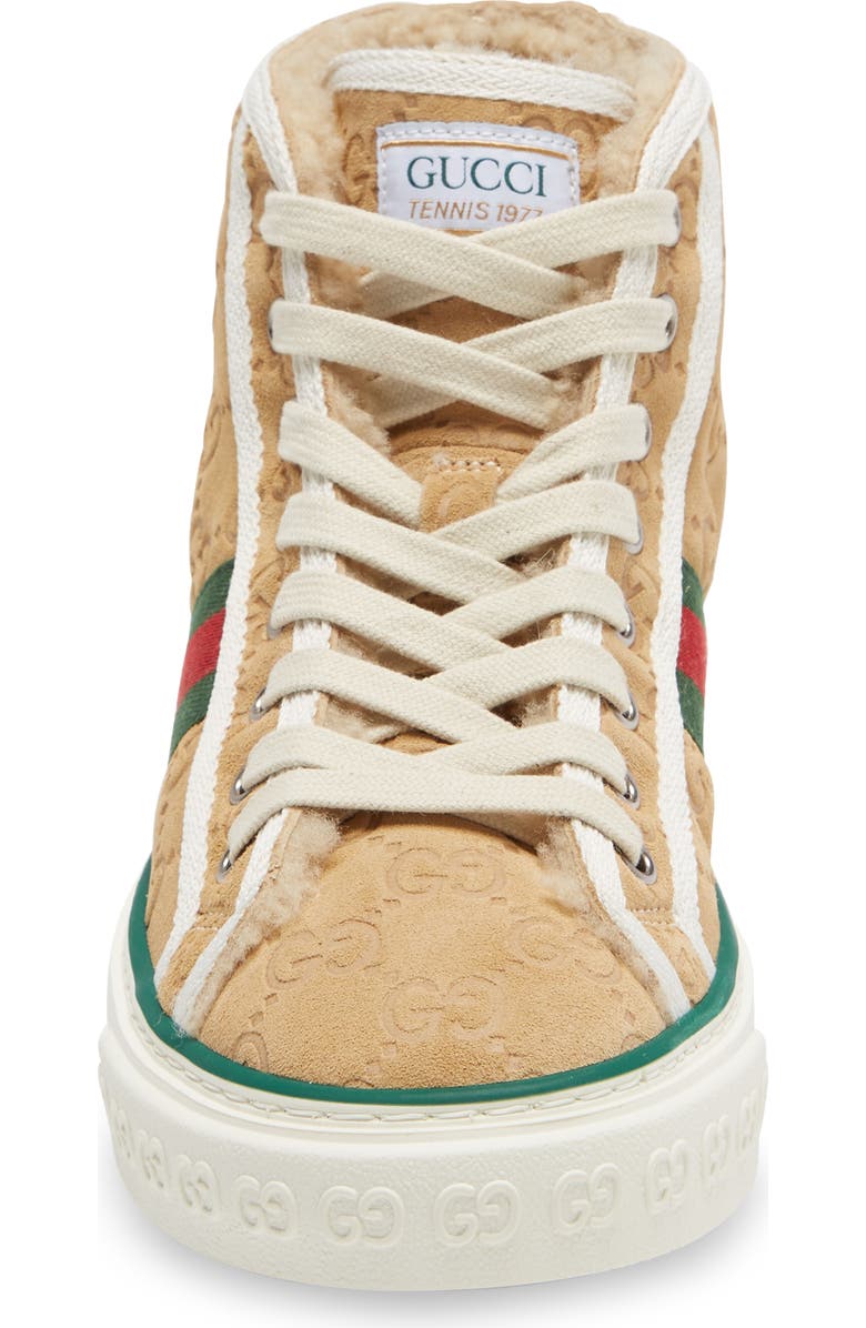 Gucci Tennis 1977 High Top Suede & Shearling Sneaker, Alternate, color,