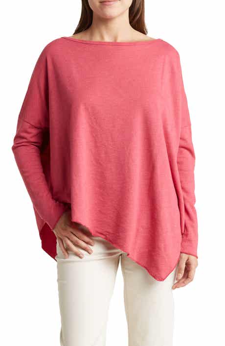 GO COUTURE Dolman Sleeve Asymmetrical Hem Pullover