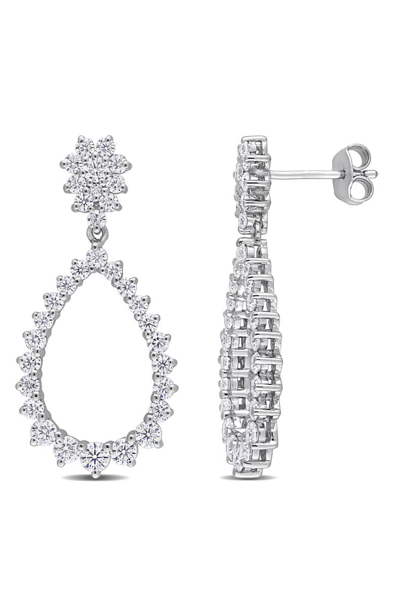 Julianna B. Moissanite Open Teardrop Dangle Earrings, Main, color, Sterling Silver