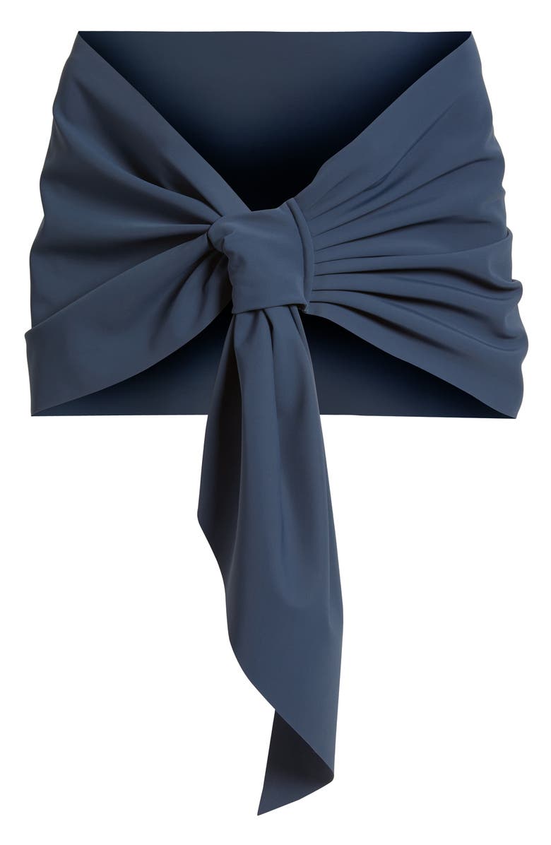 Chiara Boni La Petite Robe Eva Tie Front Shawl, Alternate, color, Arctic Blue
