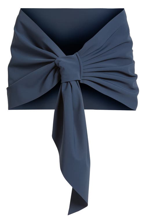 Shop Chiara Boni La Petite Robe Eva Tie Front Shawl In Arctic Blue