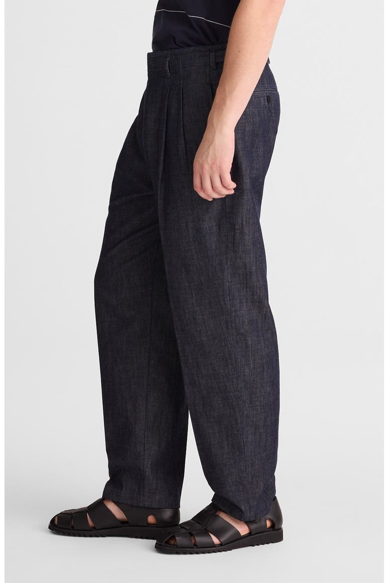Double Pleated Denim Pants, Alternate, color, INDIGO