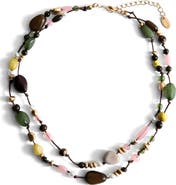 MANGO Beaded Layered Necklace