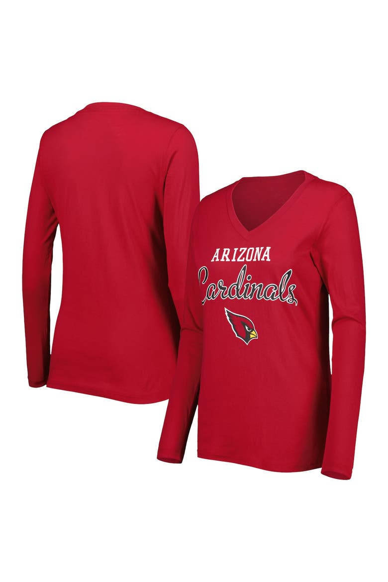 Women's G-III 4Her by Carl Banks Cardinal Arizona Cardinals Post Season Long Sleeve V-Neck T-Shirt, Main, color, Cardinal