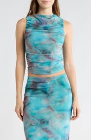 Leith Ruched Mesh Tank