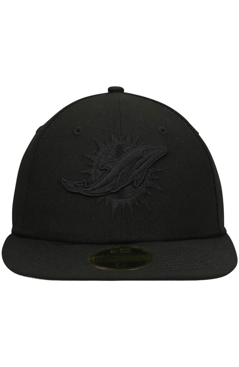 New Era Men's New Era Black Miami Dolphins Black on Black Low Profile 59FIFTY II Fitted Hat, Alternate, color, 