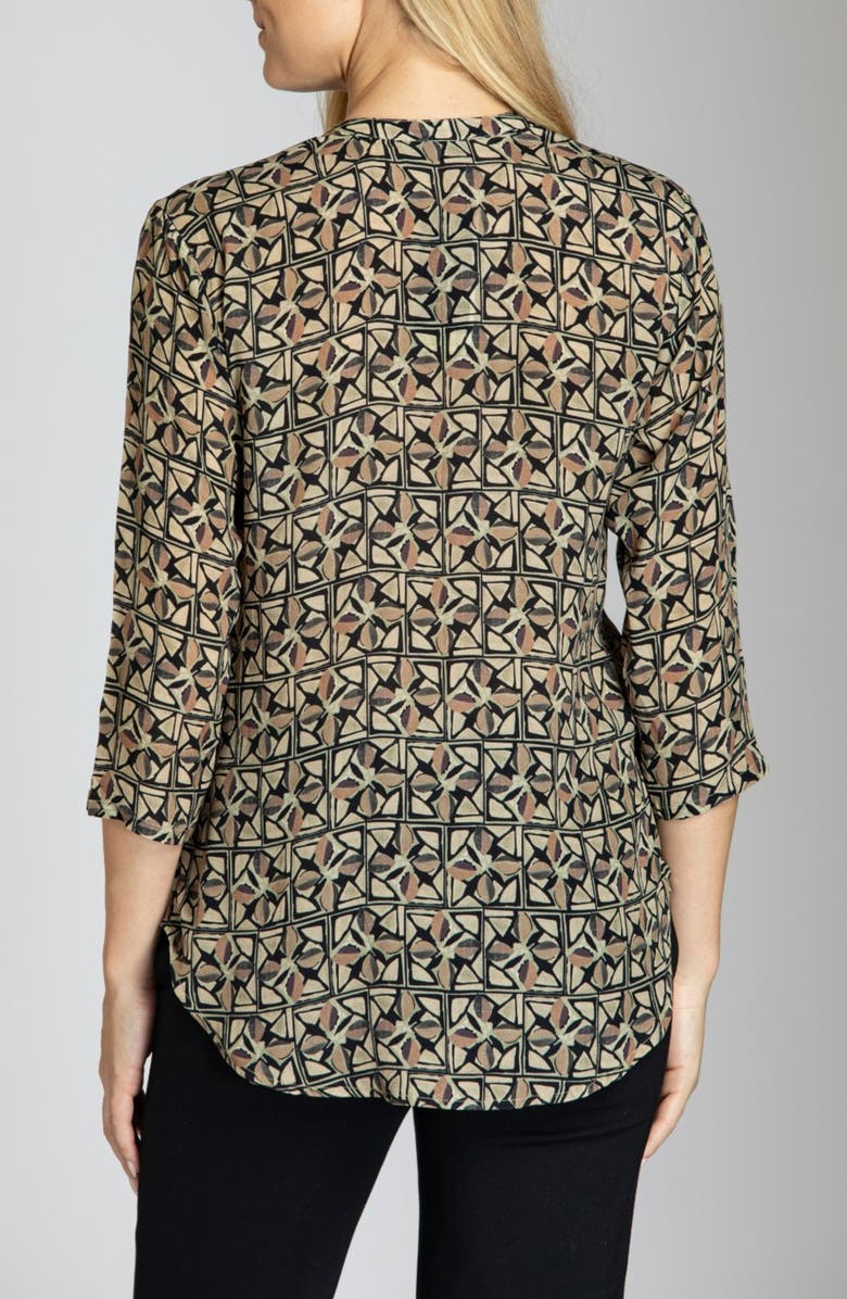 APNY Abstract Print Button-Up Shirt, Alternate, color, Brown/ Black Multi