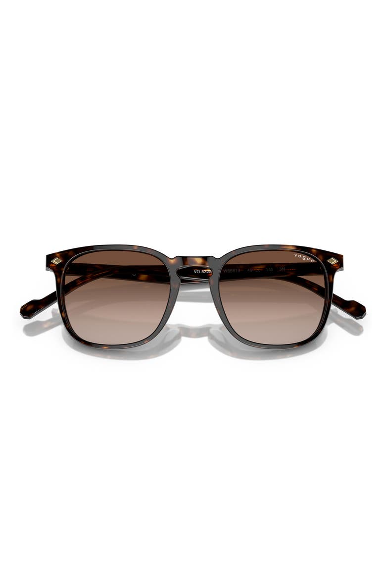 VO5328S 49mm Small Square Sunglasses, Alternate, color, DARK HAVANA / BROWN GRADIENT