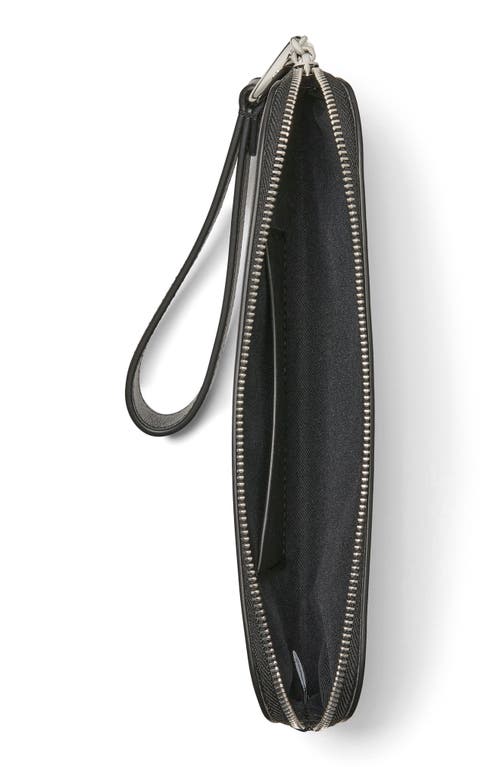 Kate Spade New York Halo Leather Medium Wristlet In Black