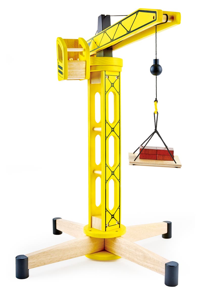 Wood Toy Standing Crane, Alternate, color, YELLOW