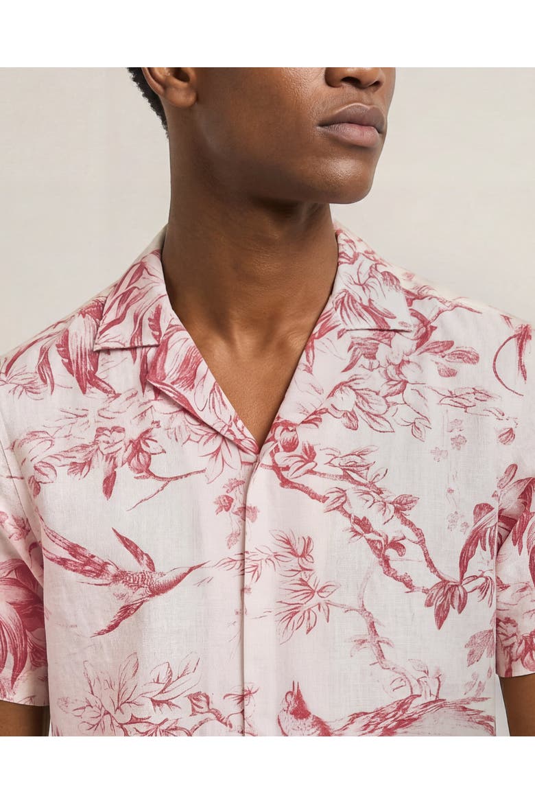 Maitan Relaxed Fit Short Sleeve Cotton Shirt, Alternate, color, Coral