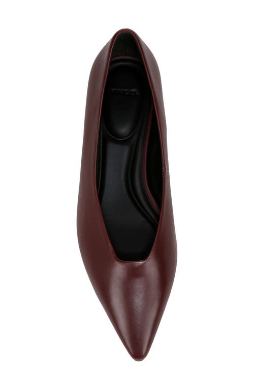 Vince Leah Leather Square-toe Ballerina Flats In Deep Cherry