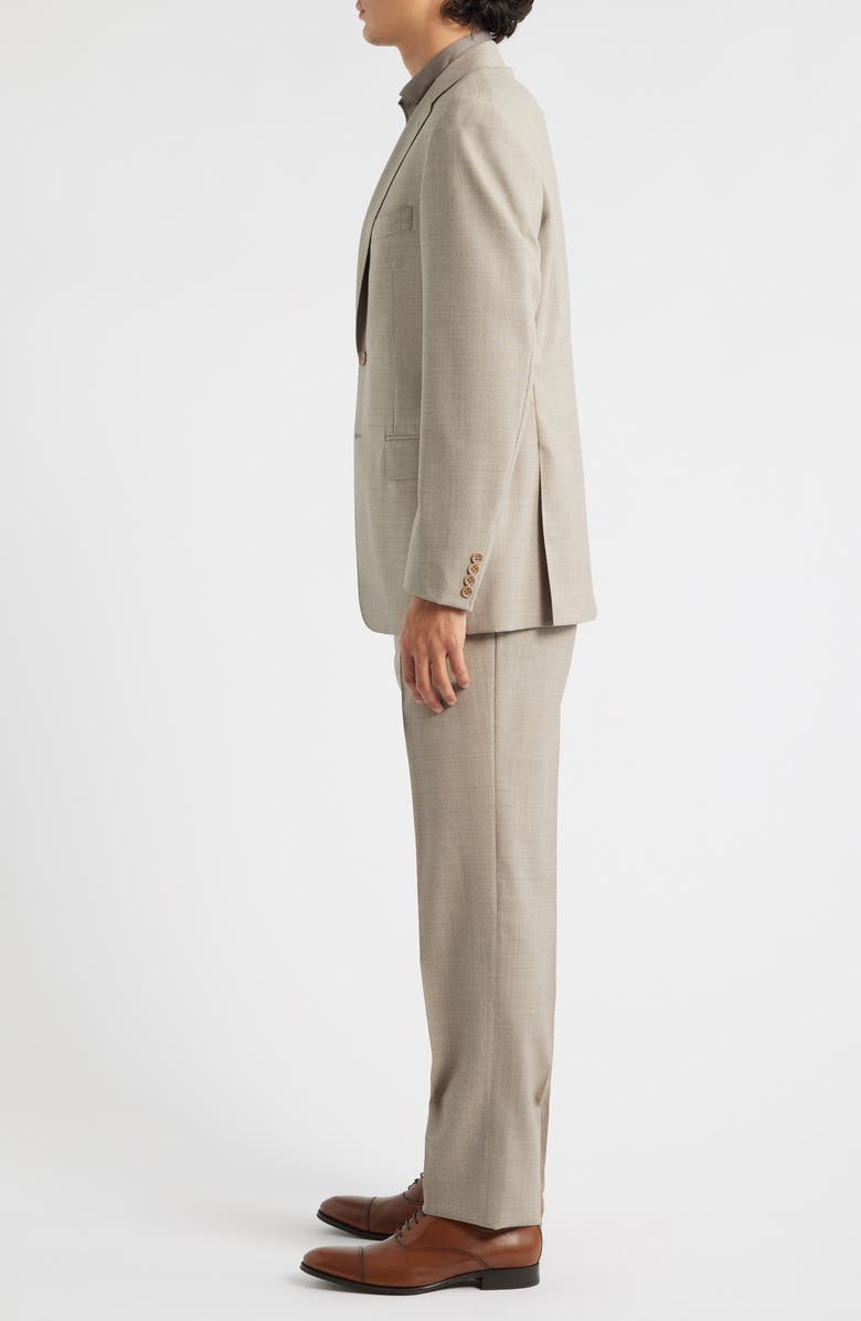 Canali Siena Regular Fit Solid Tan Wool Suit, Alternate, color, Beige