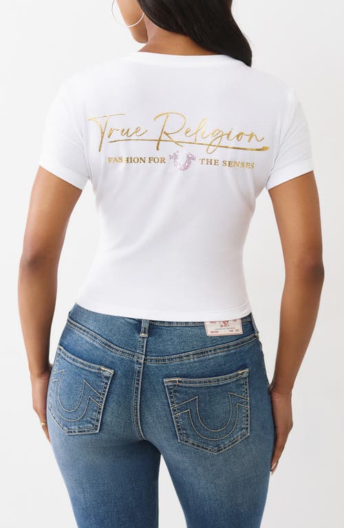True Religion Script Notch T-shirt In White
