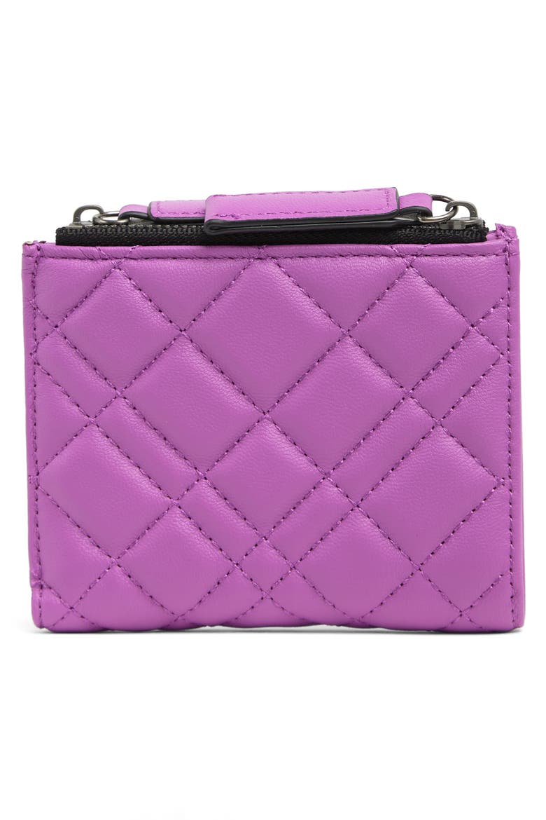 Quilted Leather Mini Wallet Purse, Alternate, color, PURPLE