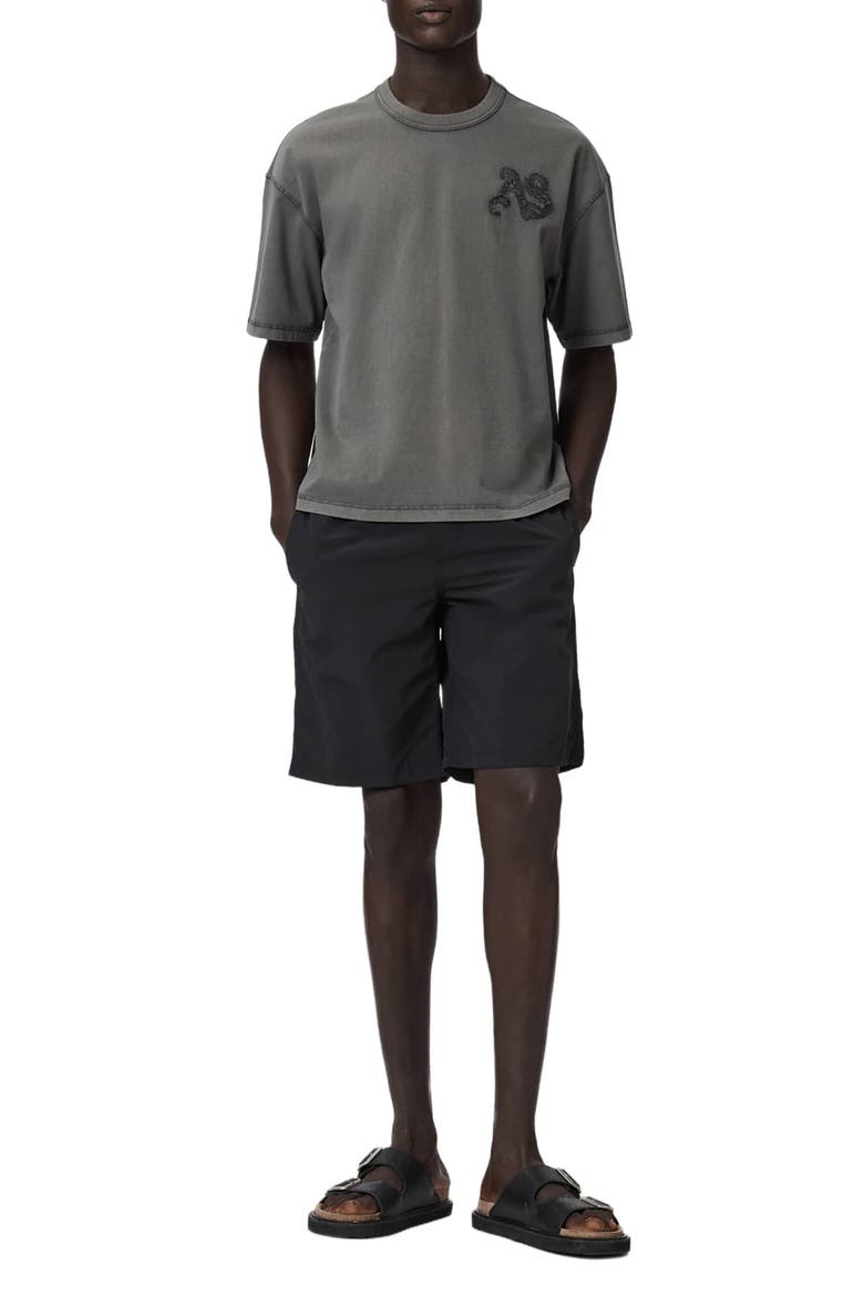 Insignia Logo Appliqué Organic Cotton T-Shirt, Alternate, color, WASHED BLACK