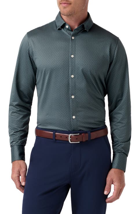 Halyard Trim Fit Clover Performance Button-Up Shirt