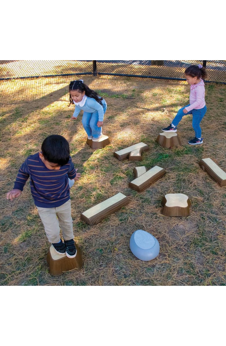 Kaplan Early Learning Company Timber Trail Stepping Logs Set - 16 Pieces, Alternate, color, Multicolored