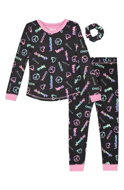 Kids' Fitted Two-Piece Pajamas & Scrunchie Set (Little Kid & Big Kid)
