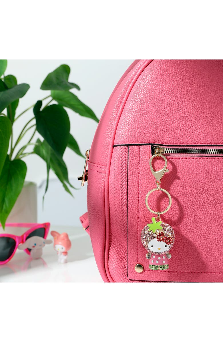 Hello Kitty x Strawberry Shortcake Crystal Pavé Bag Charm Keychain, Alternate, color, Pink, Multi