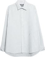 Jacquemus La Chemise Letro Logo Stripe Jacquard Button-Up Shirt