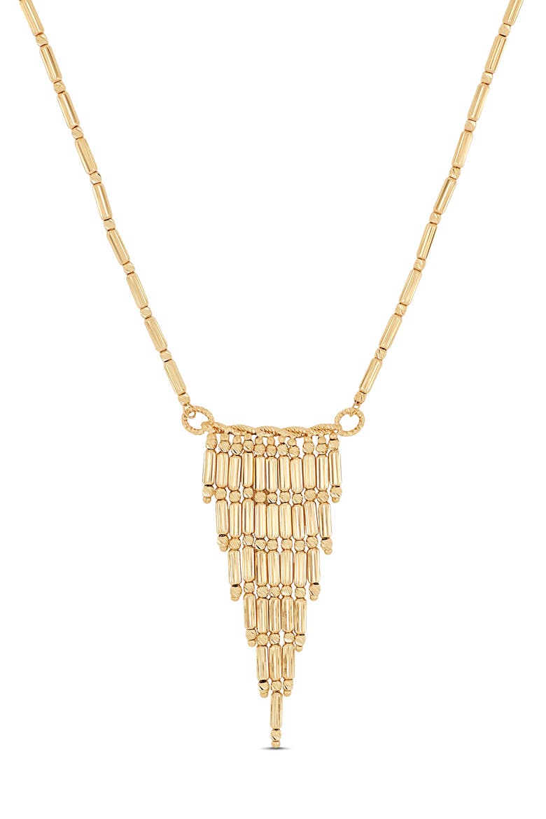 14K Gold Beaded Fringe Chain Necklace, Main, color, 14K YELLOW GOLD
