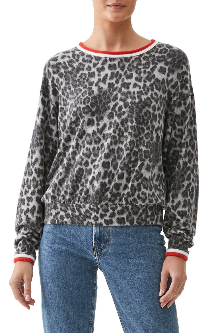 Tate Animal Print Sweater, Main, color, GREY COMBO