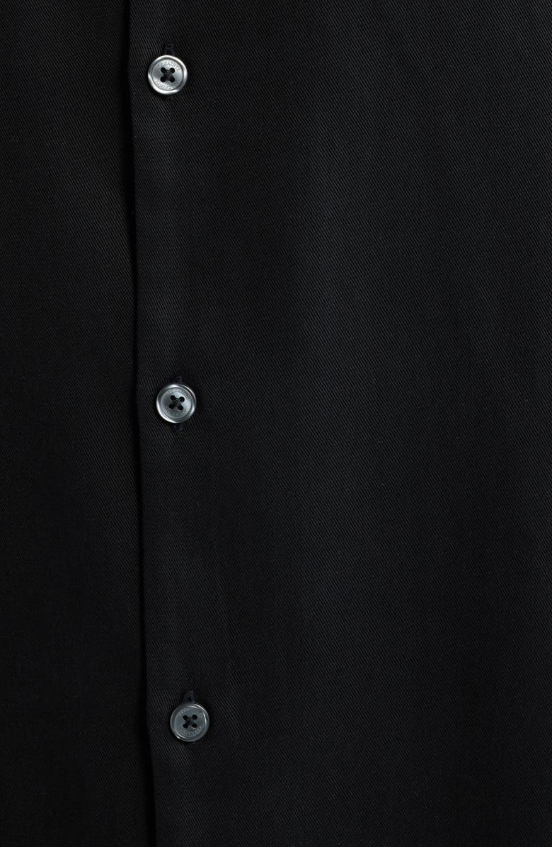 AllSaints Circe Logo Graphic Oversize Short Sleeve Button-Up Shirt, Alternate, color, Jet Black