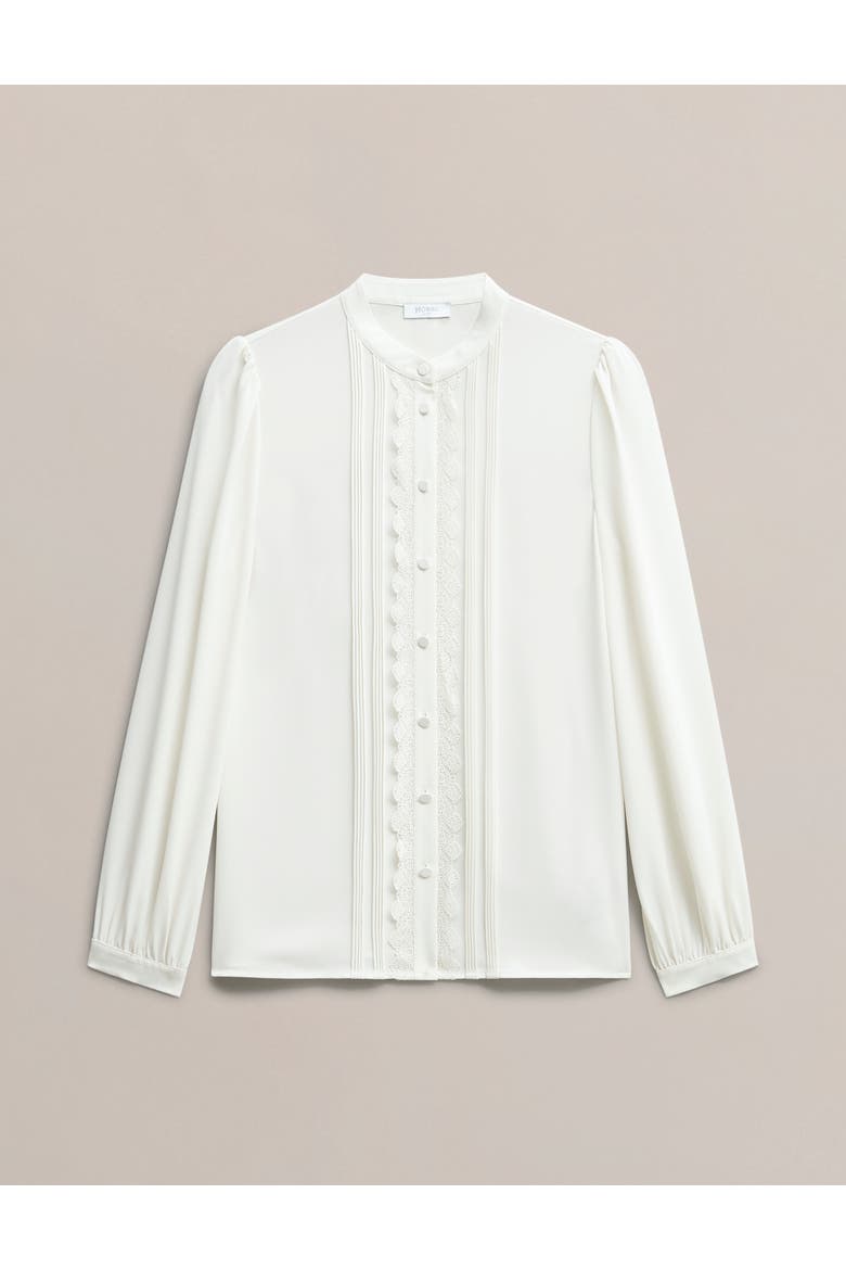 Dominica Lace Trim Blouse, Alternate, color, True Ivory