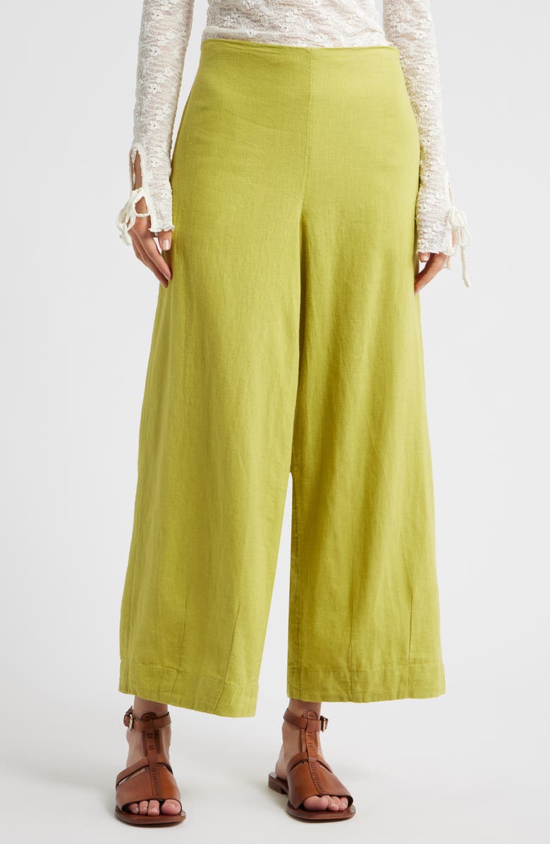 Free People Demi Wide Leg Linen Blend Pants, Main, color, Palma