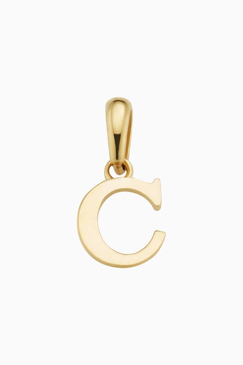 14K Gold My Letter Initial Pendant Charm